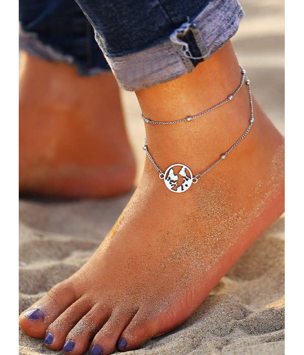 YouBella Jewellery Bohemian Anklet for Girls and Women (Silver) (YBANK_60004)